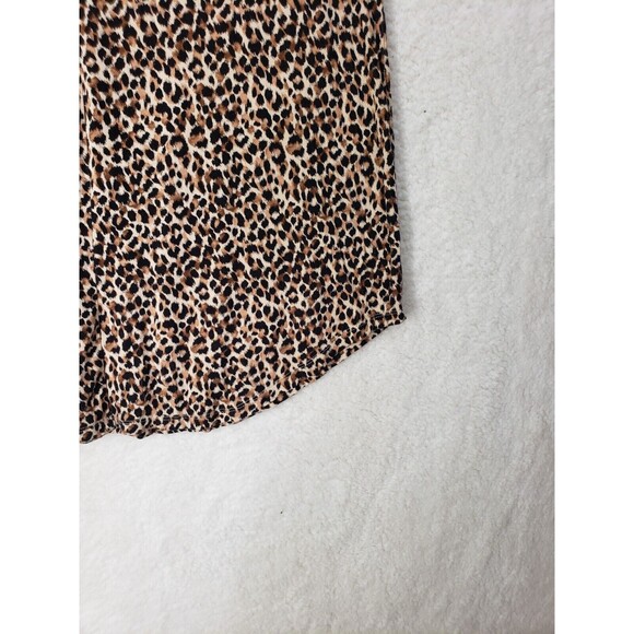 Old Navy Women Top Large Brown Cheetah Print Rayon Blend Sleeveless Tank Shirt - Picture 14 of 16